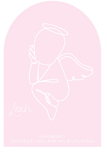  1:1 Scale Personalised Baby Plaque - Angel Baby