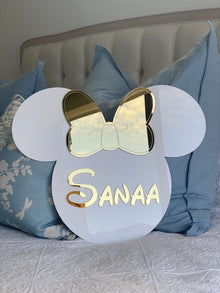  MINNIE MOUSE BOW NAME PLAQUE