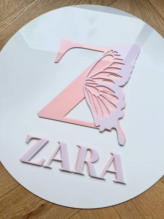 Acrylic Butterfly Name Plaque