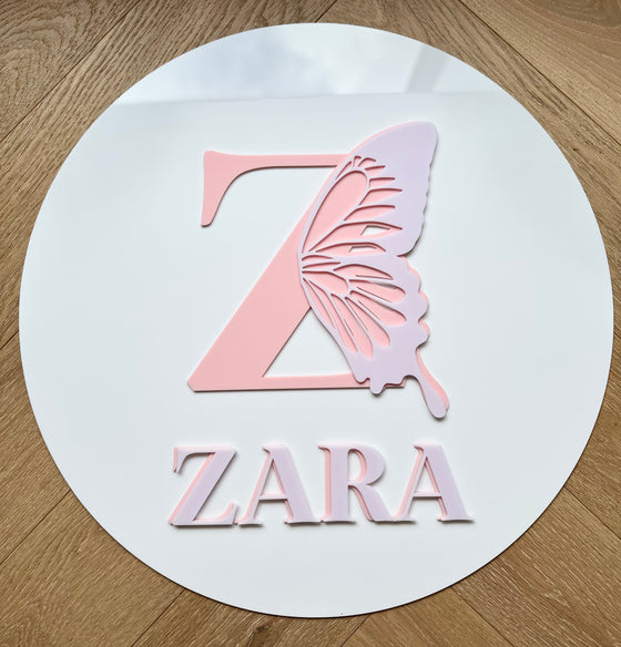 Acrylic Butterfly Name Plaque