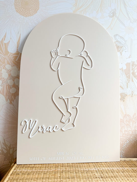 1:1 Scale Personalised Baby Plaque