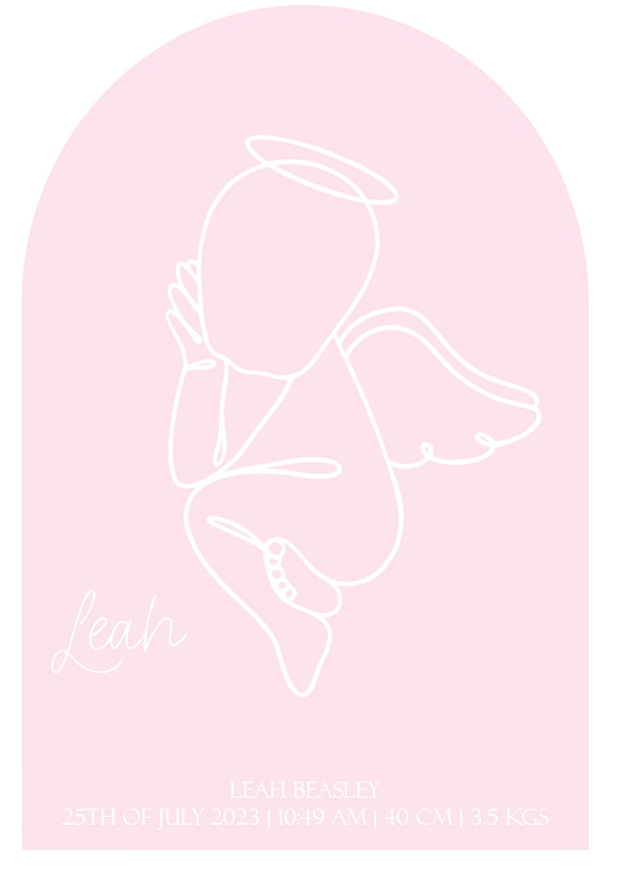 1:1 Scale Personalised Baby Plaque - Angel Baby