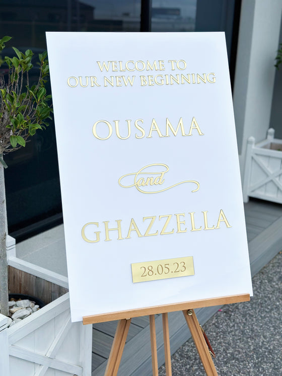 Acrylic Welcome Signage with Interchangeable Date