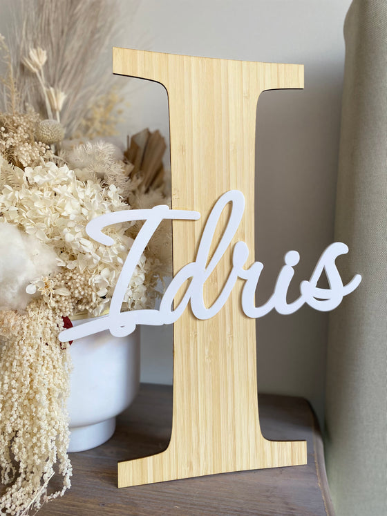 Wooden Initial With Name - Wall Hanging