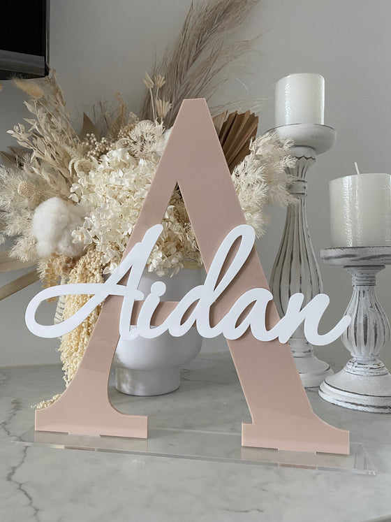 Acrylic Initial With Name - Stand