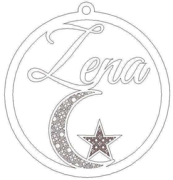 Name with Moon&Star Baubles