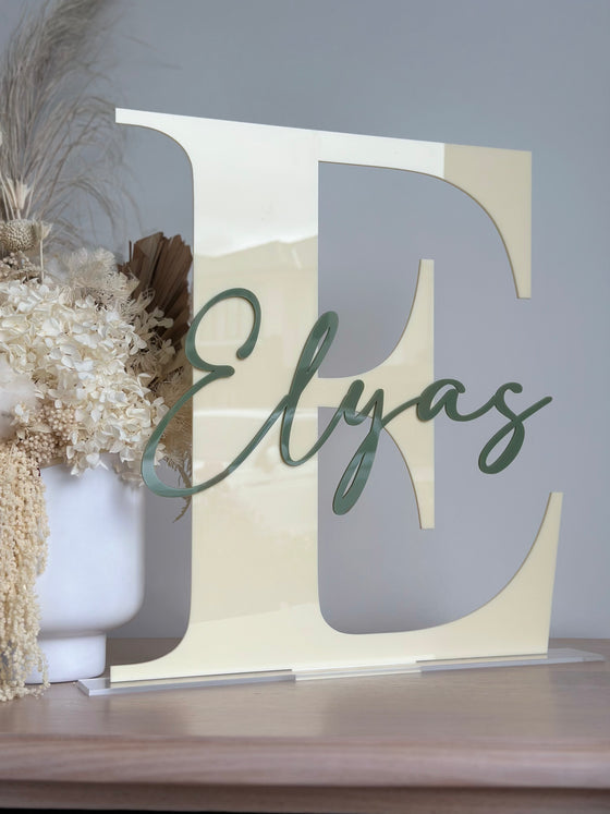 Acrylic Initial With Name - Stand