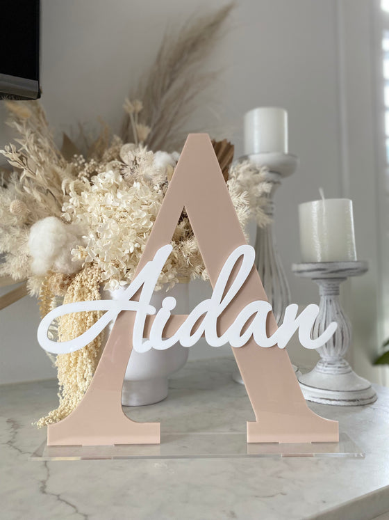 Acrylic Initial With Name - Stand