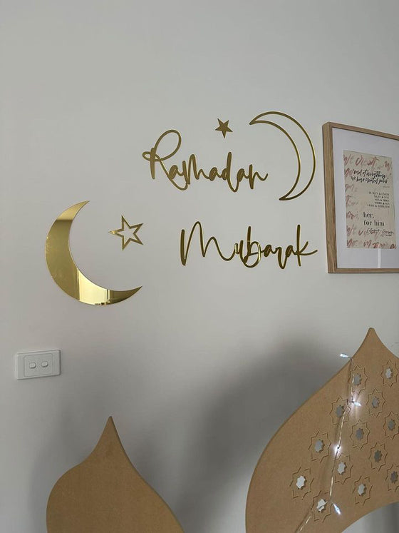 Ramadan + Eid Mubarak Moon/Star Set Style 1